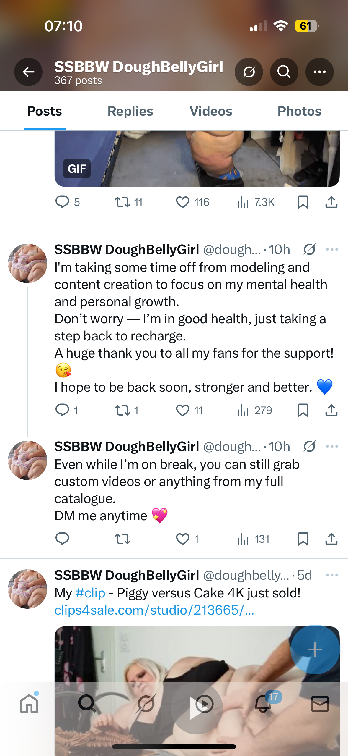 Ssbbw doughbellygirl